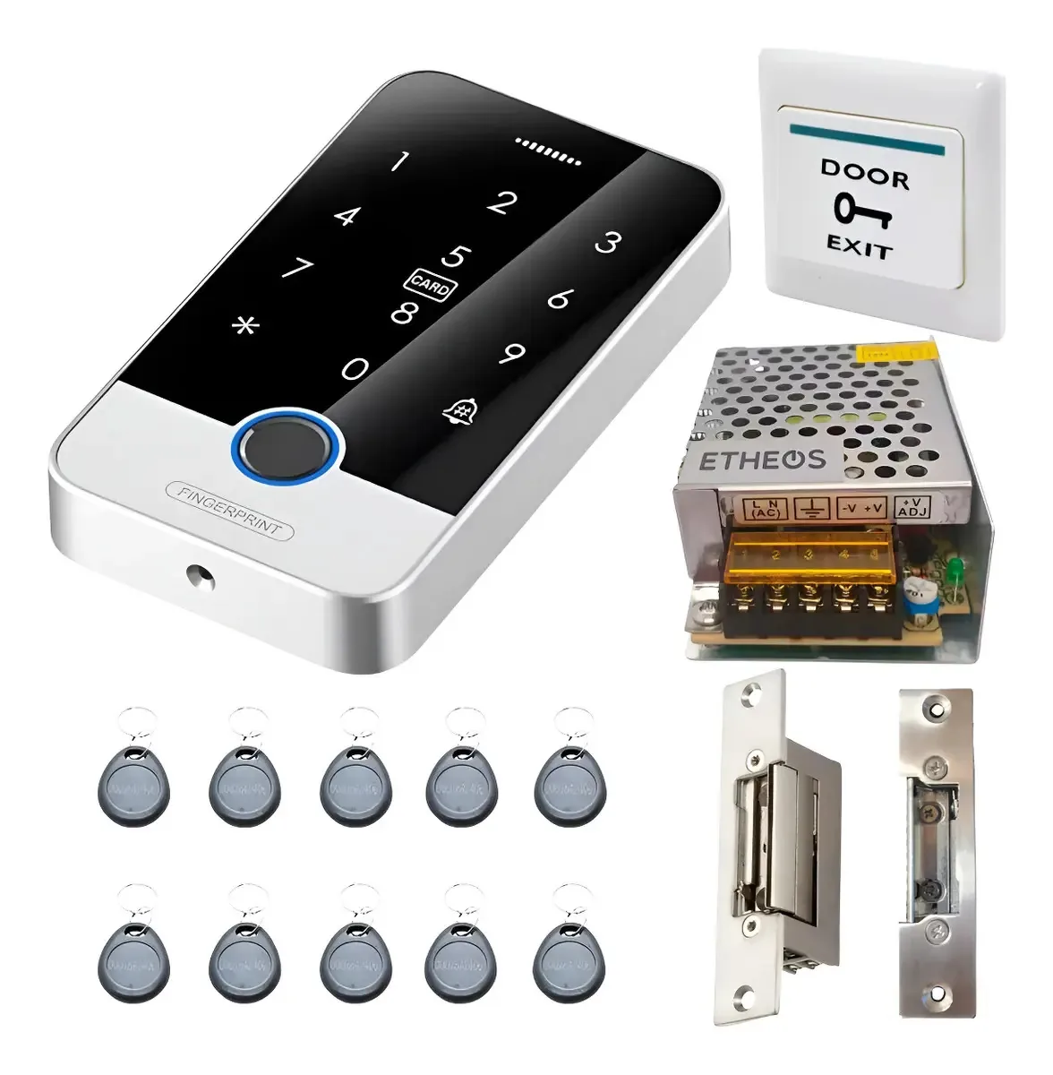 Kit de controle de acesso biométrico preto A301