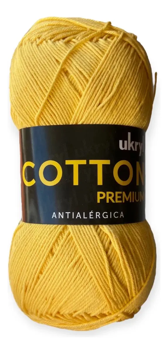 Pacote de 3 algodões/algodão premium Ukryl (300 gramas no total) cor amarelo 6215