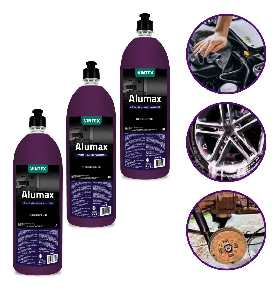 Kit 3 Alumax Desincrustaste Ácido 1,5l Vonixx Vintex