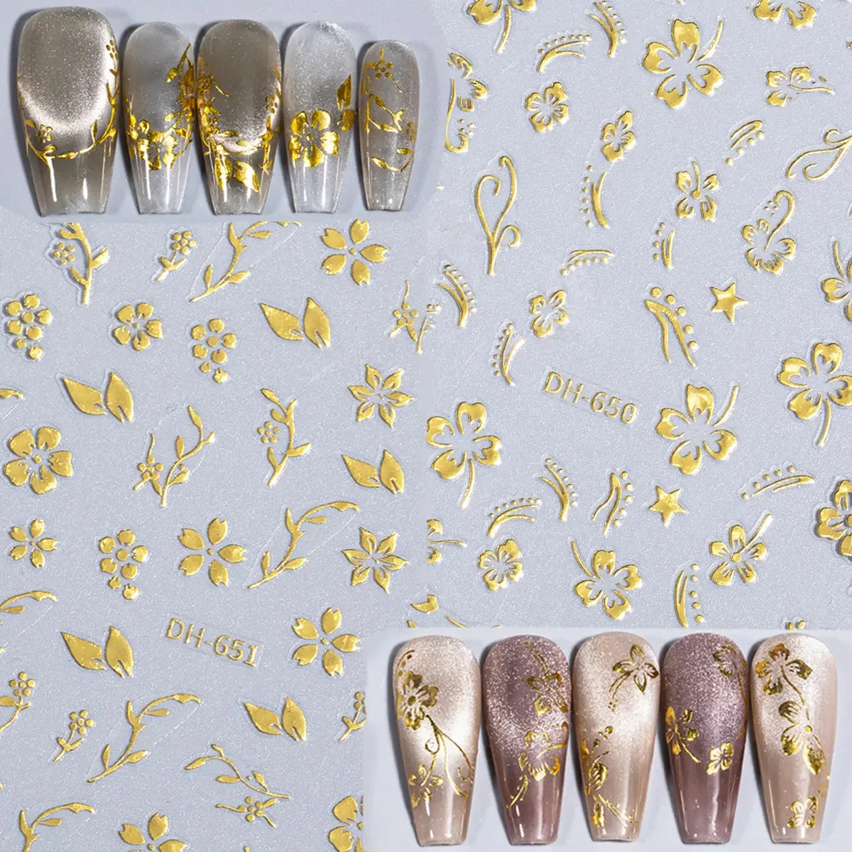 Adesivos para decoração de unhas 3D Nails Flore Arte Decal
