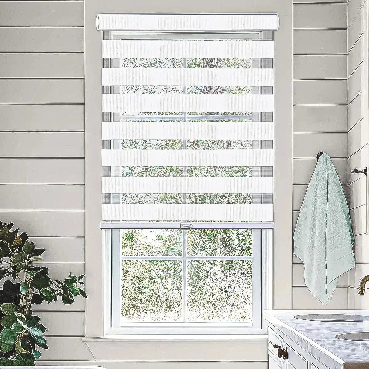 Cortinas de rolo Cortina de rolo de 60 x 200 cm Cortina de rolo Arcashopping Zebra Roller Blinds de dupla camada Roller Duo White Roller Blinds Cortinas de rolo