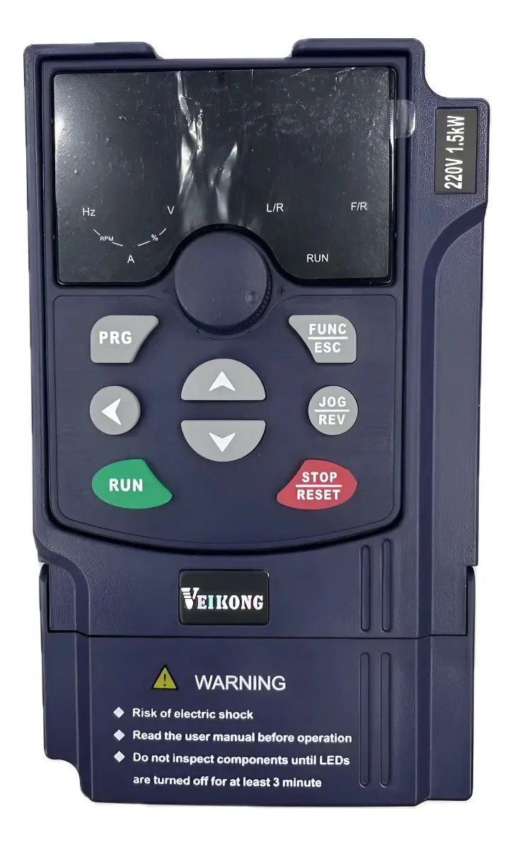 Inversor de Frequência Veikong VFD200 Monofásico 2CV 7A Trifásico