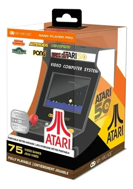 Consola portátil My Arcade Nano Atari 75 Games Dgunl-7014 cor preta