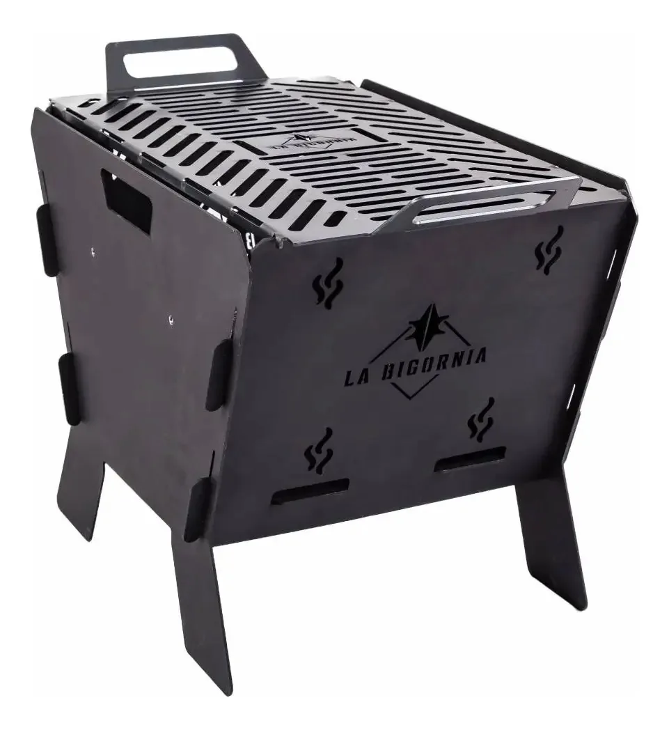 Fogão, torradeira, acessórios para churrasqueira removível 40x34x49, cor preta