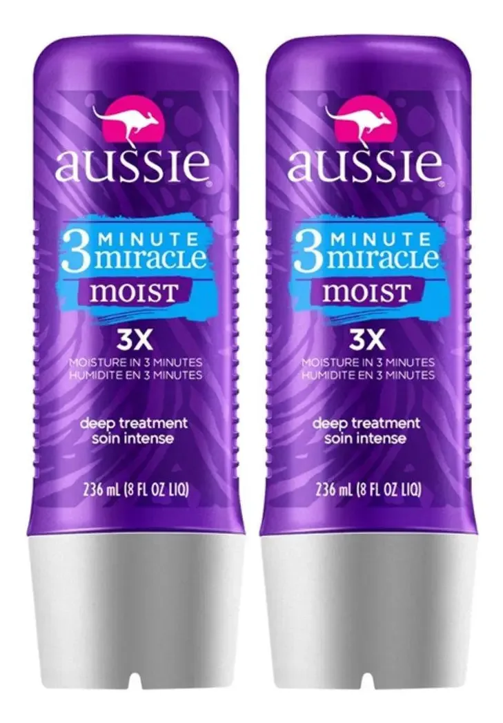 Kit 2 Tratamentos Aussie Moist 3 Minutos Miraculosos 236ml