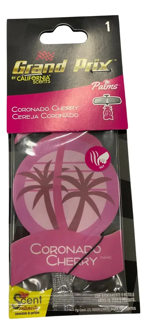 Odorizante Cheirinho Carros Ambiente Grand Prix Palms Cor Rosa Fragrância Cereja Coronado