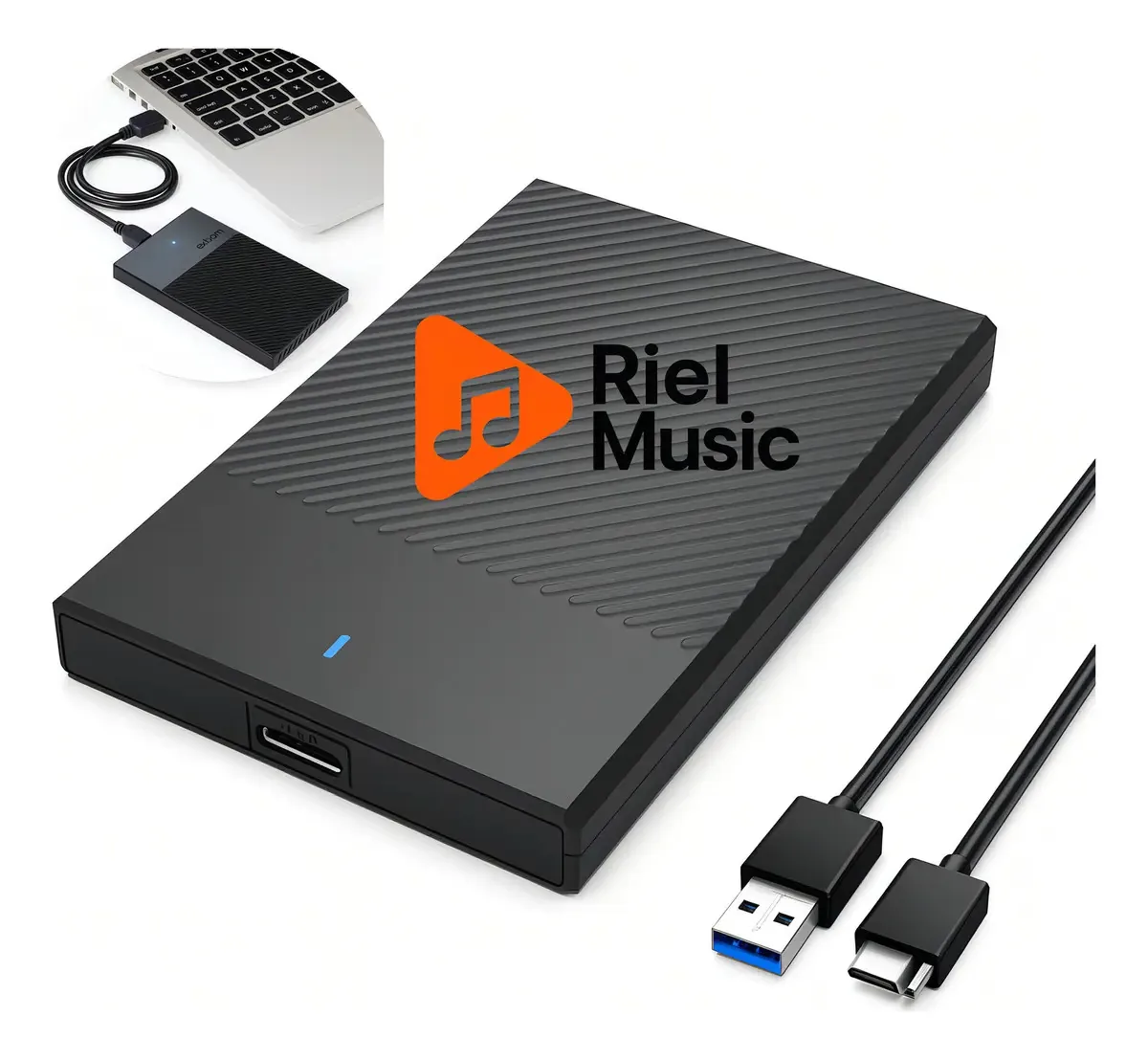 Case Gaveta Para Hd Ssd Externo 2.5 Sata Usb 3.0 Adaptador Portátil De Alta Velocidade Para Notebook Pc Ps4 Xbox Riel Music