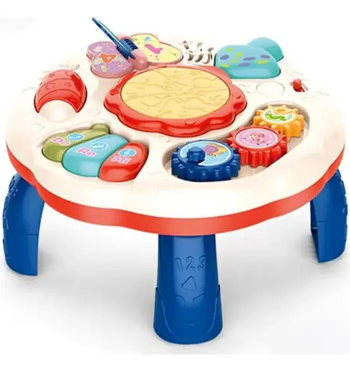 Mesa educacional para bebês com luzes, sons, cores e estimulantes