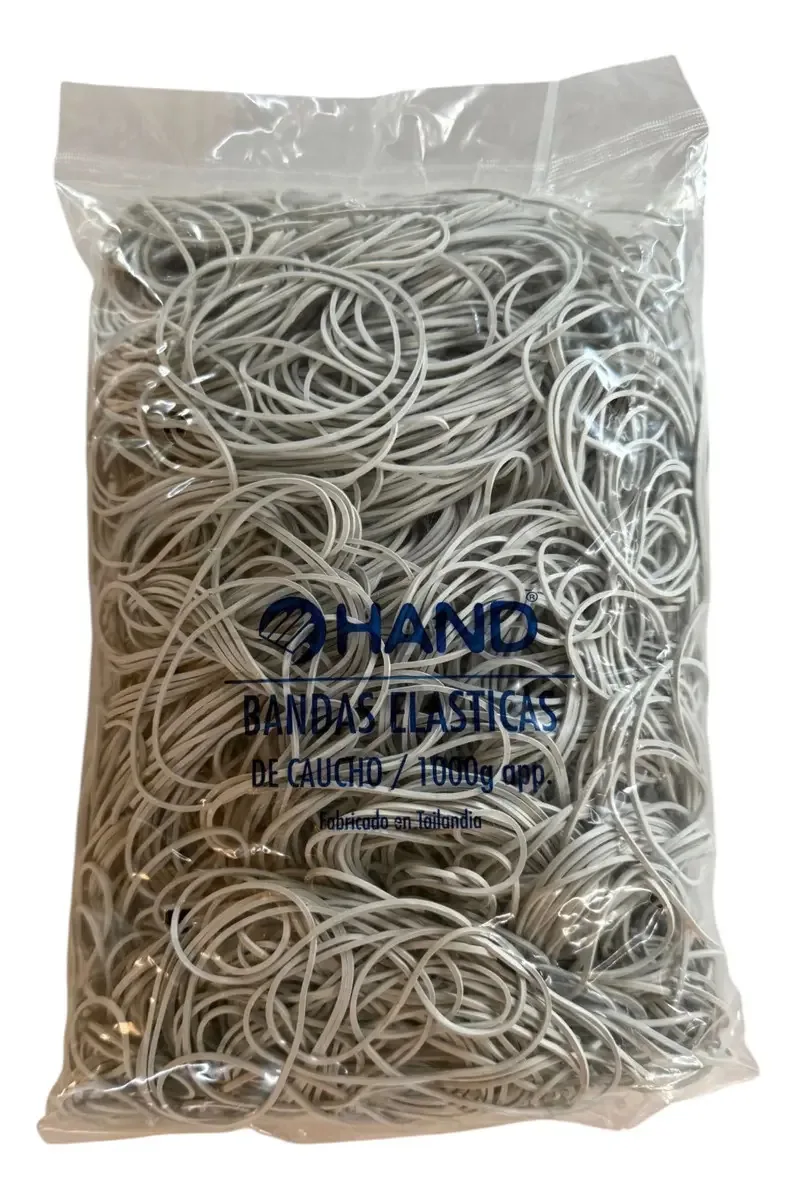 Bolsa elástica branca de 60x1,6 mm e 1 kg