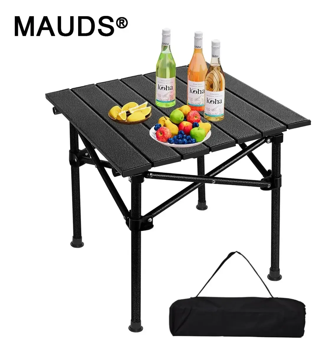 Mesa dobrável portátil para jardim ao ar livre, mesa de metal familiar