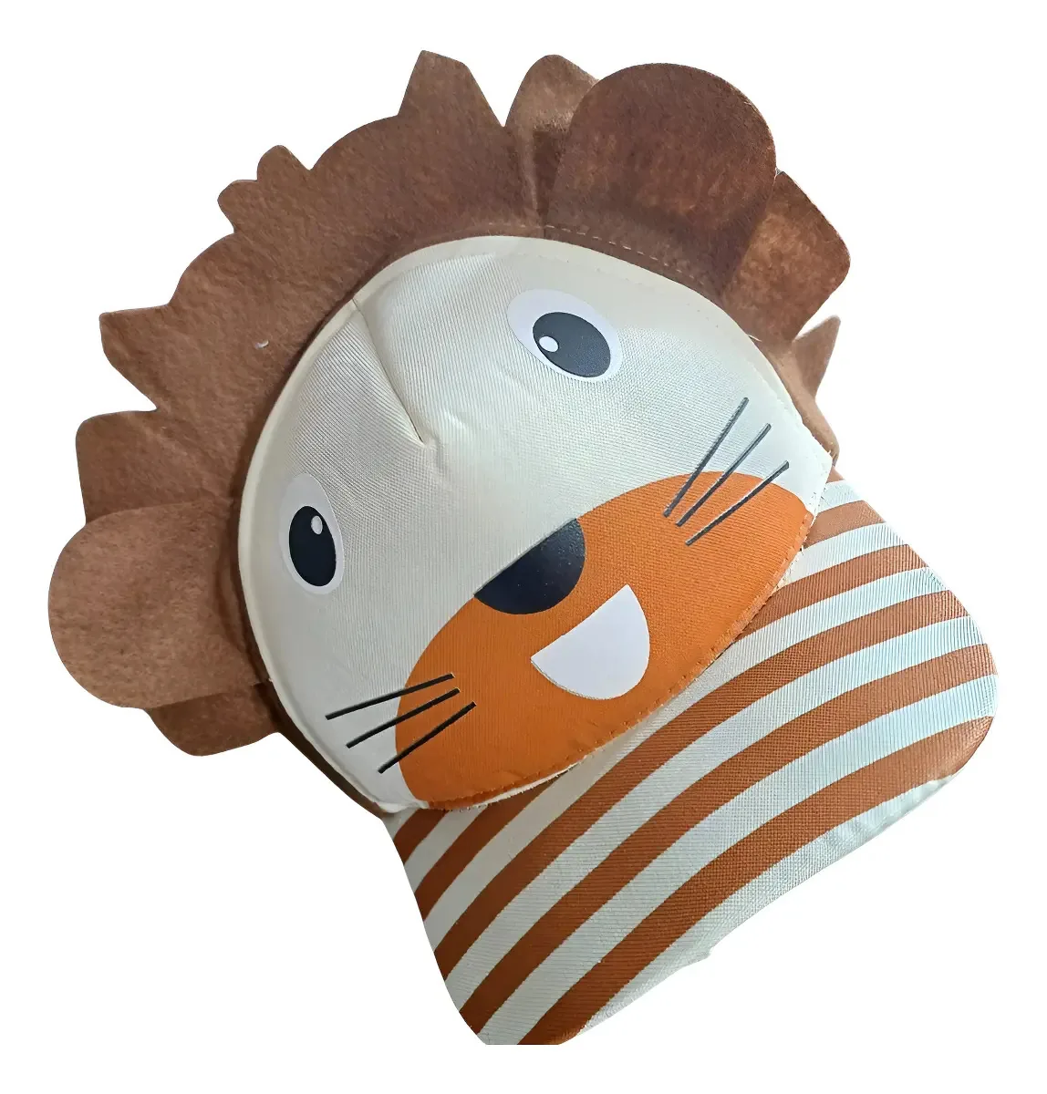 Boné Infantil MK Bonés Leão 3D Creme 4-12 Anos Fechamento Ajustável