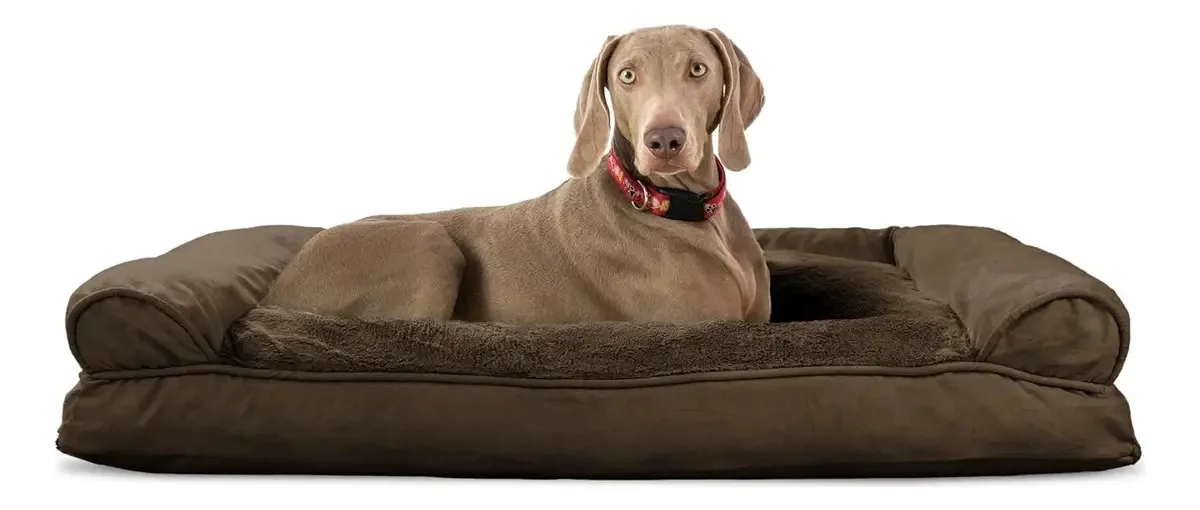 Cama grande para cães Furhaven com almofadas removíveis