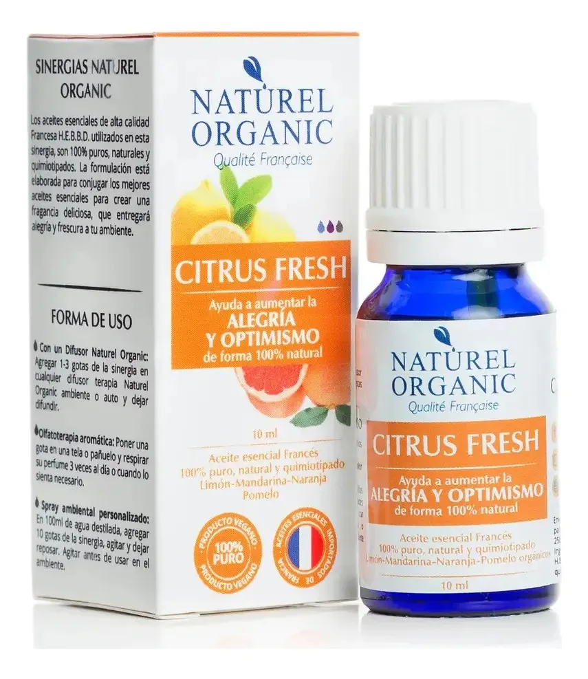 Óleo de aromaterapia orgânico Synergy Citrus Fresh Naturel