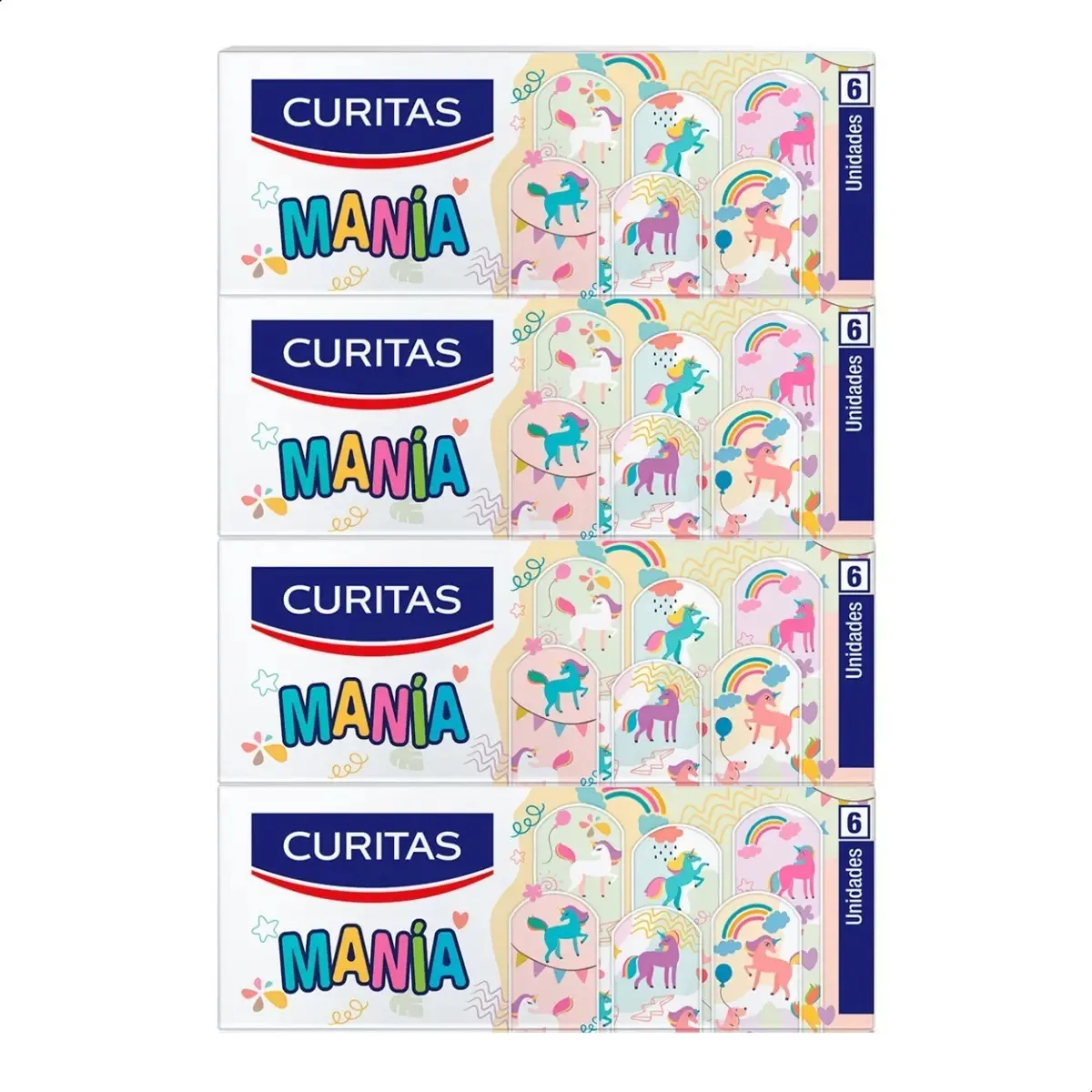 Curativos Adesivos Apósito Pack 24 Caixinhas Design de Unicórnio