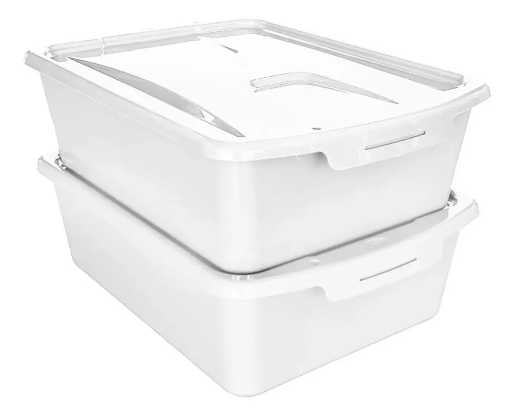 2 caixas organizadoras multiuso 23l brancas