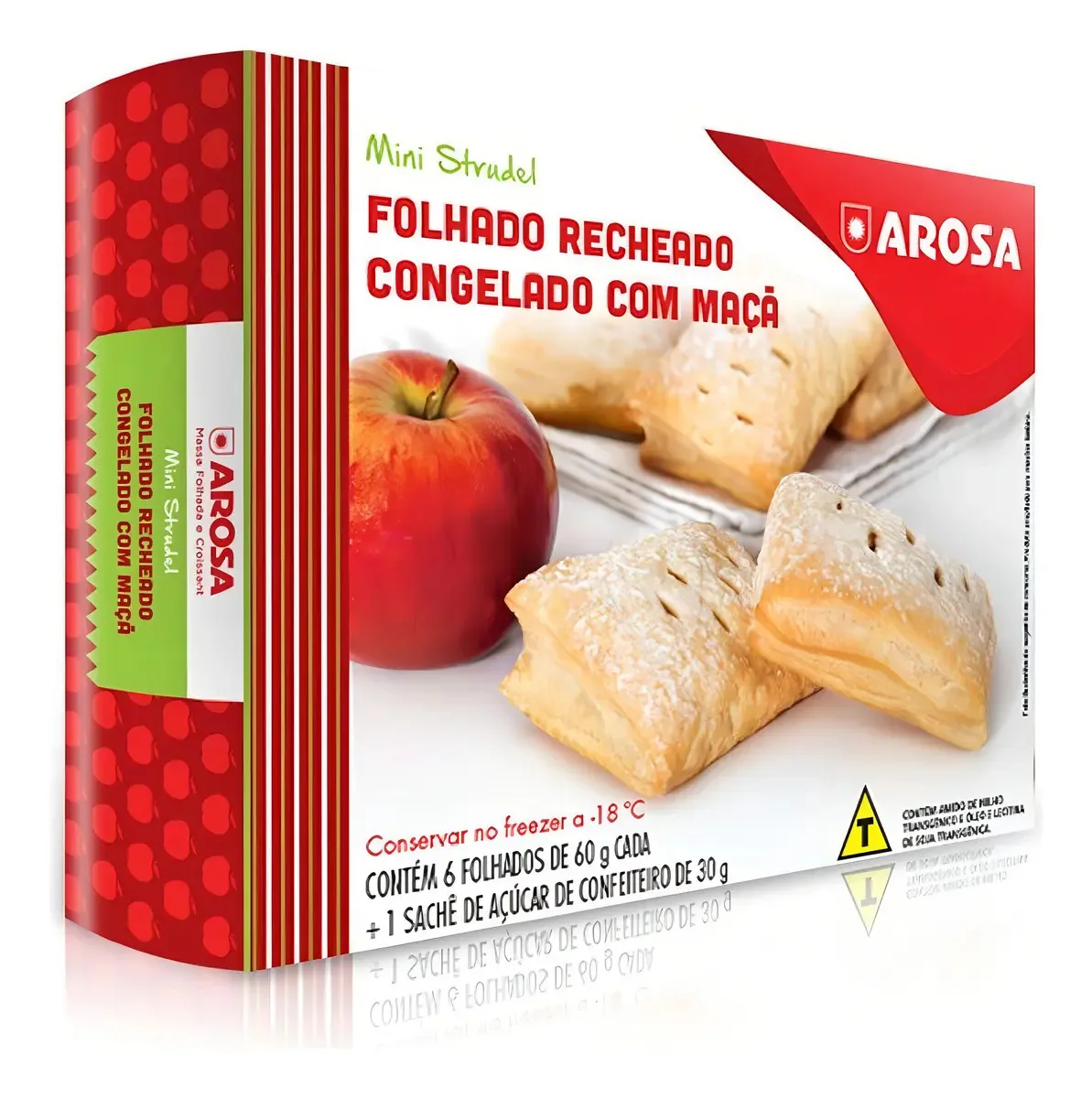 Mini Strudel de Maçã Congelado Arosa 6 Unidades