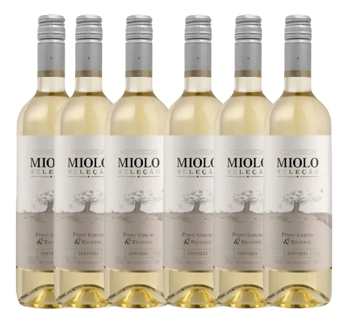 Kit 6 Vinhos Miolo Seleção Pinot Grigio & Riesling 750ml