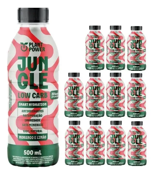 Isotônico Morango E Limão Jungle Low Carb Plant Power C/12