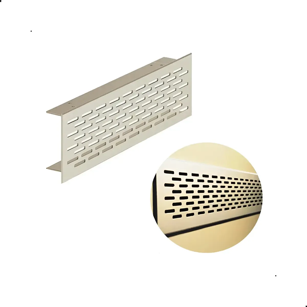 Grade Ventilacao 500mm Aba 28 Inox Escovado