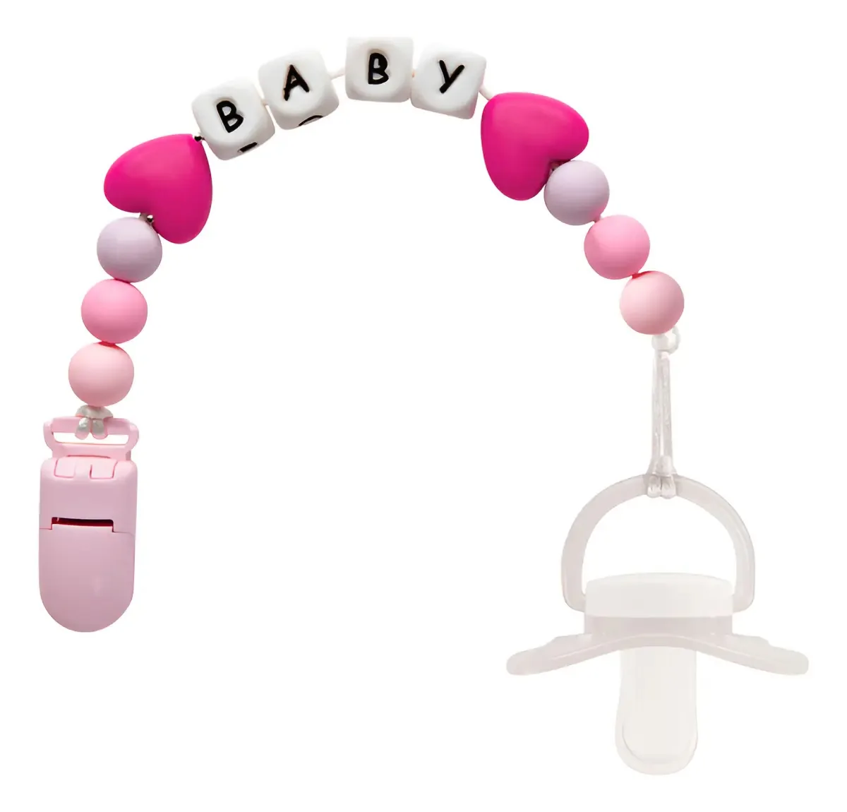Prendedor De Chupeta Baby Silicone - Buba Cor Rosa