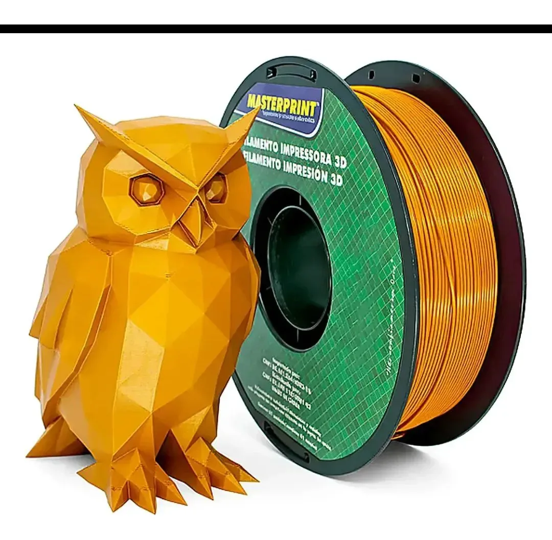 Filamento De Impressão 3d Pla 1,75mm 1kg Masterprint Dourado