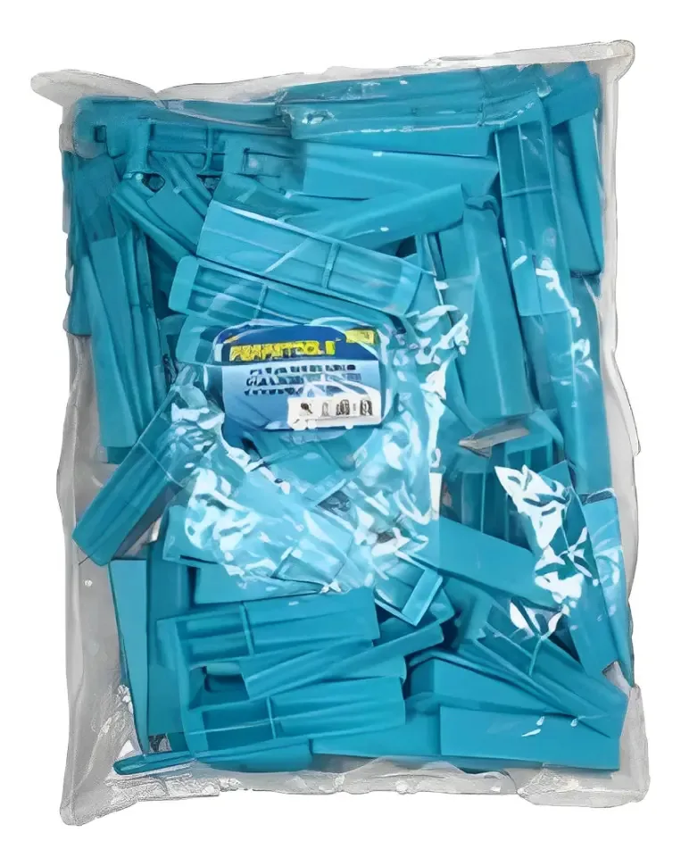 Cunhas de nivelamento para cerâmica e porcelanato, 100 unidades, cor azul