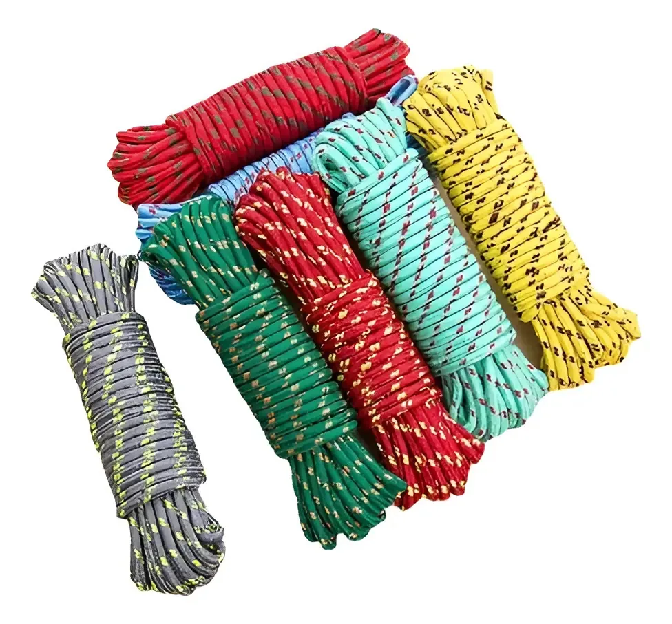 Cordas de cordas multiuso de 10 mm x 10 metros de cor aleatória