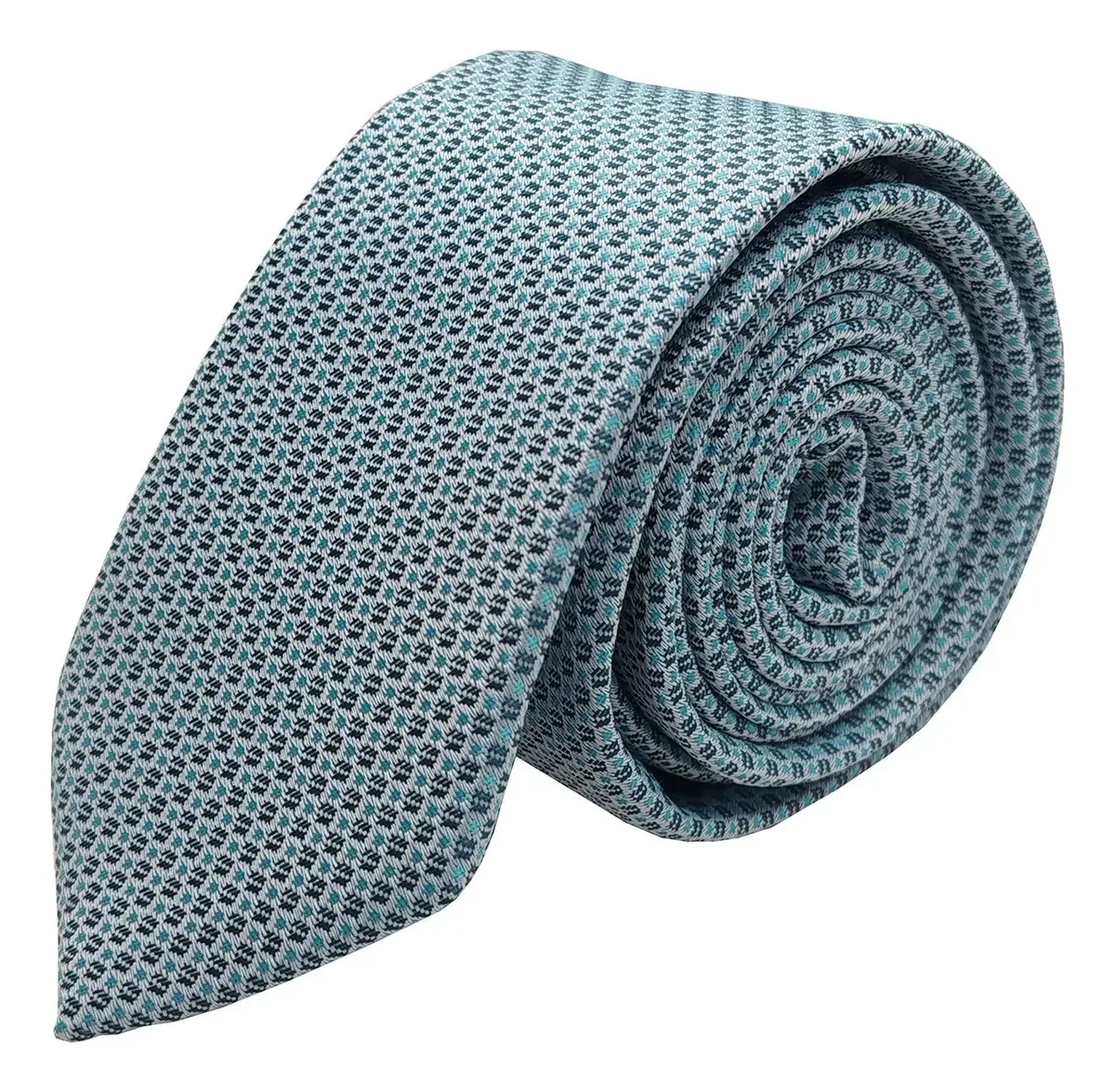 Gravata Slim Bordados Pontilhados Azul 1.5 M Bordados Azul-claro
