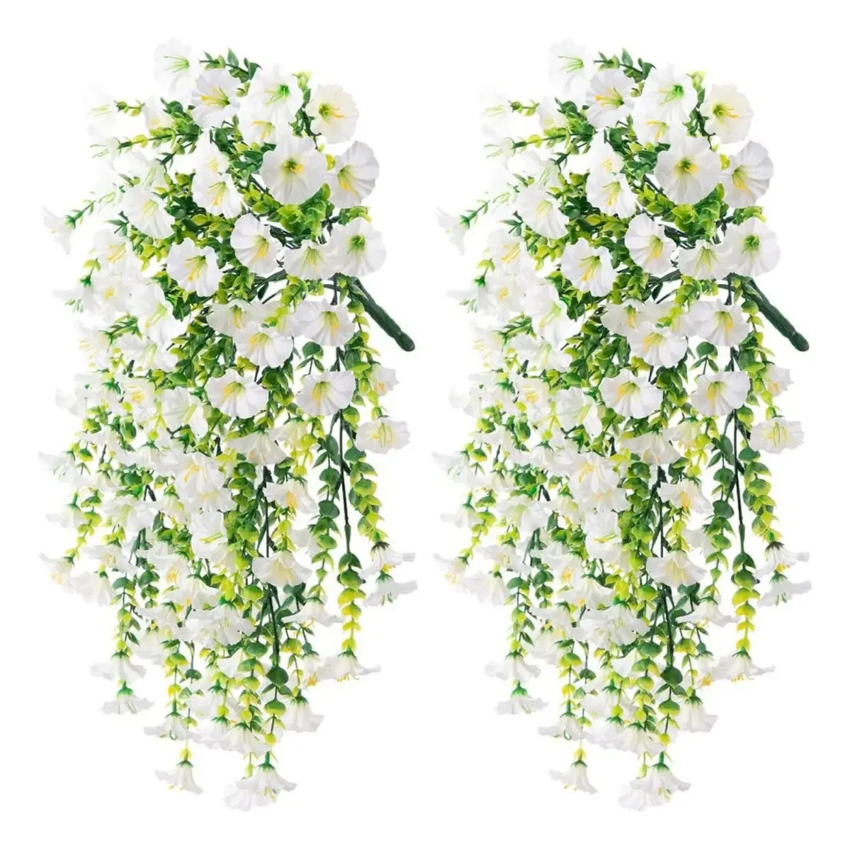 Flores artificiais penduradas, decoração Tinker Bell, 2 peças, cor branca, 2 peças