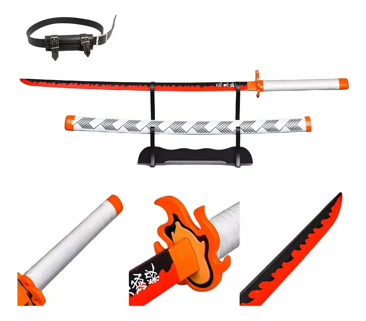 Coleção de espadas Katana Demon Slayer de madeira de 104 cm