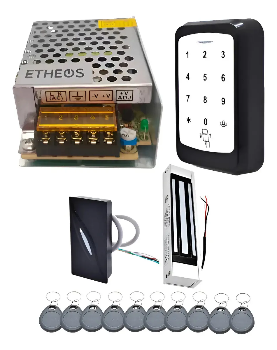 Kit de controle de acesso Rfid Pin e cartões A300 KR101e pretos