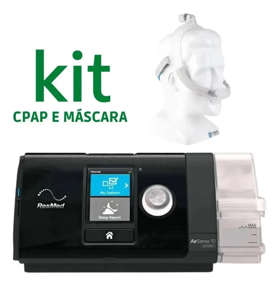 Kit Cpap S10 Airsense Autoset Umidificador + Máscara Nasal