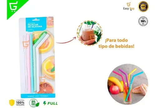 Canudos de silicone flexíveis reutilizáveis para crianças, cor preta