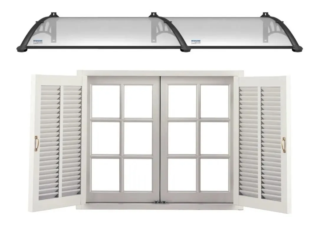 Toldo Versátil Em Policarbonato Compacto Para Portas E Janelas Win Home 160cm X 62cm Cristal