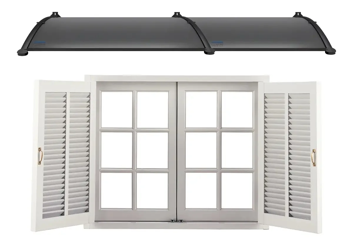 Toldo Versátil Em Policarbonato Compacto Para Portas E Janelas Win Home 160cm X 62cm Preto