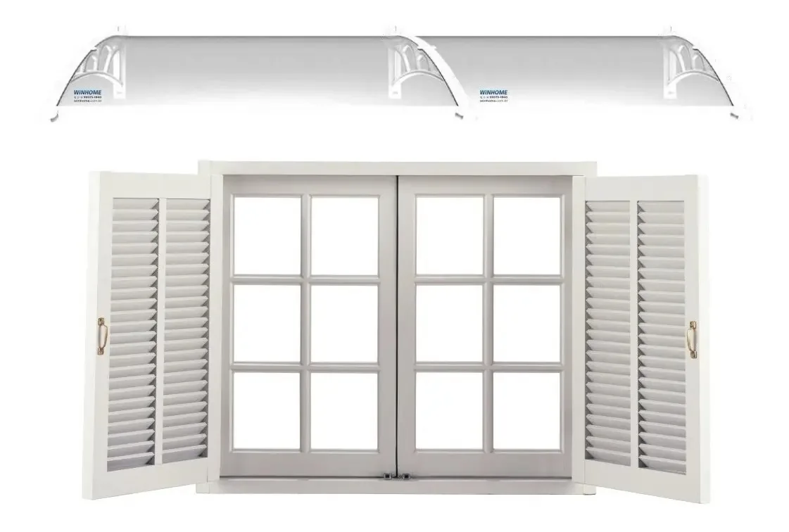 Toldo Versátil Em Policarbonato Compacto Para Portas E Janelas Win Home 160cm X 62cm Branco
