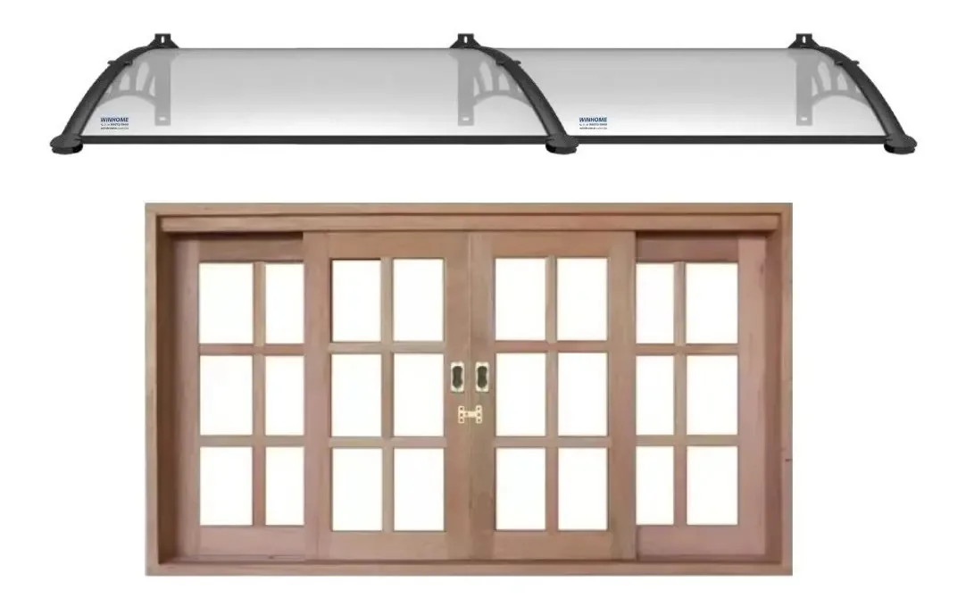 Toldo Versátil Em Policarbonato Compacto Para Portas E Janelas Win Home 240cm X 62cm Cristal