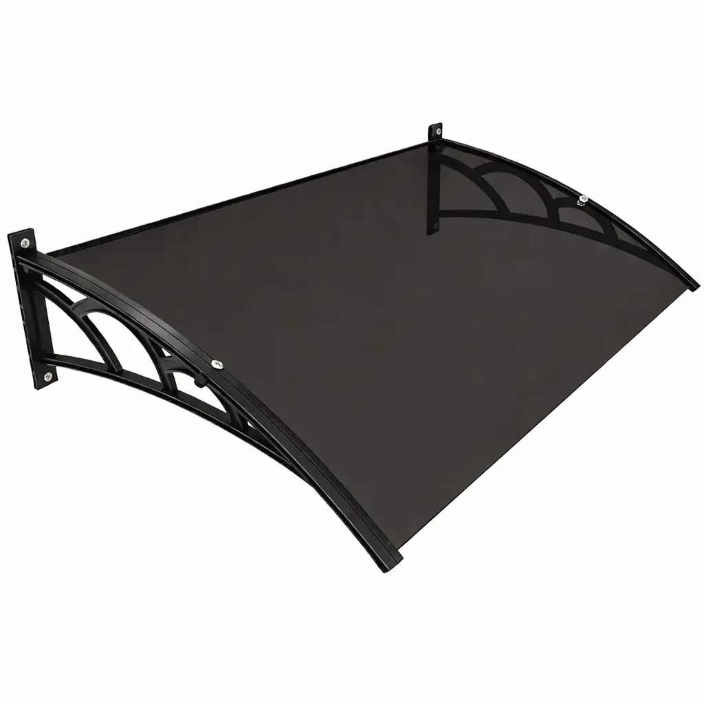 Toldo Policarbonato Compacto Win Home 120cm X 62cm Preto Com Preto Para Portas E Janelas Resistente E Modular