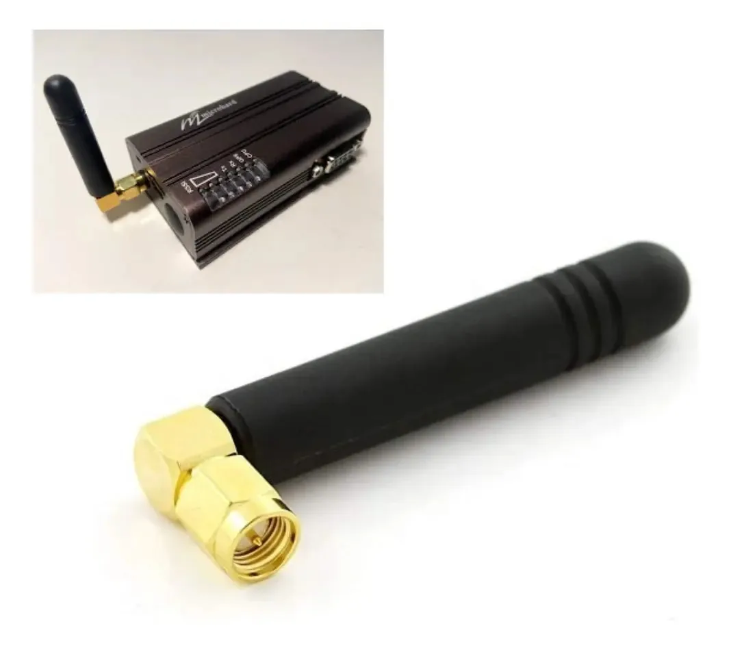 Antena de borracha omni Compuport Telemetry Lte 3dbi Whip com conector macho SMA, ângulo reto de 1,5 polegadas, baixo perfil, funciona com a rede celular GSM Umts Hspa Evdo Microdura