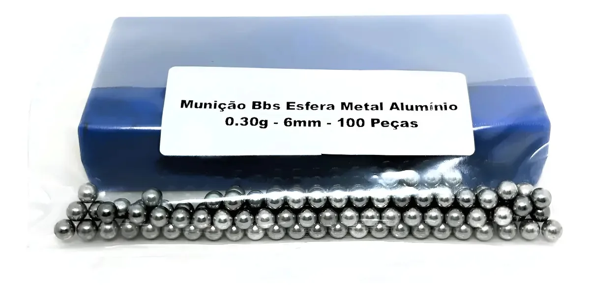 Munição Bbs Esfera Metal Alumínio 0.30g - 6mm - 100