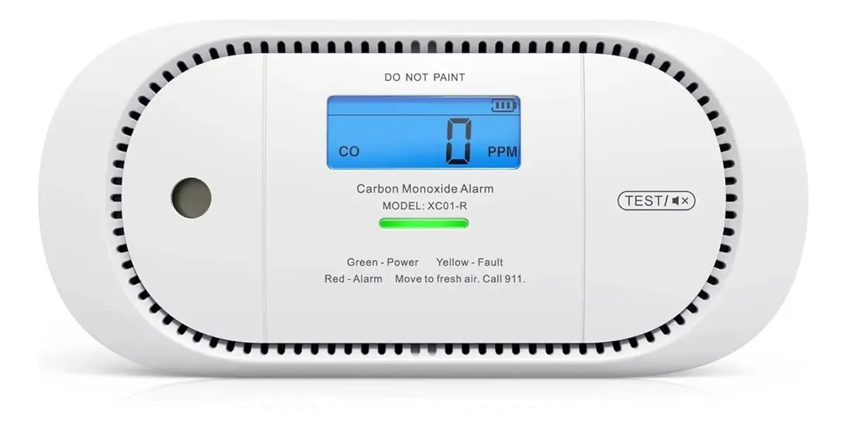 Detector de monóxido de carbono com alarme e display LCD