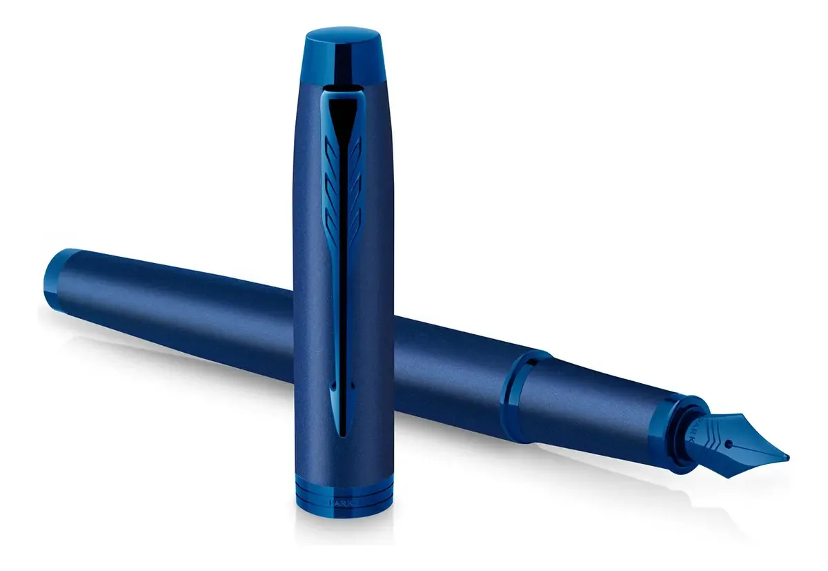 Caneta-tinteiro monocromática de tinta azul Fine Point