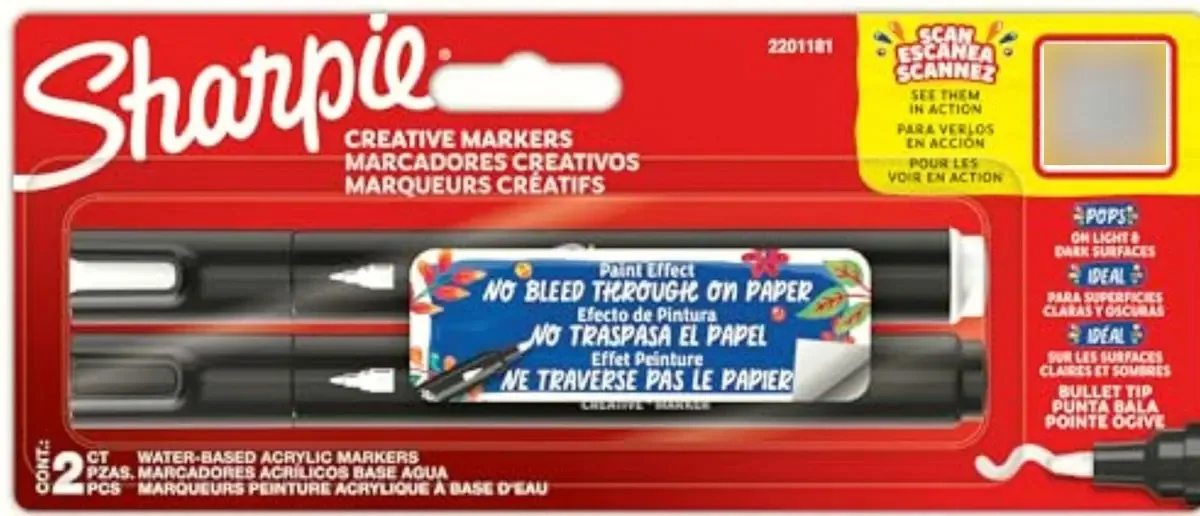Marcadores criativos Sharpie, marcadores à base de acrílico