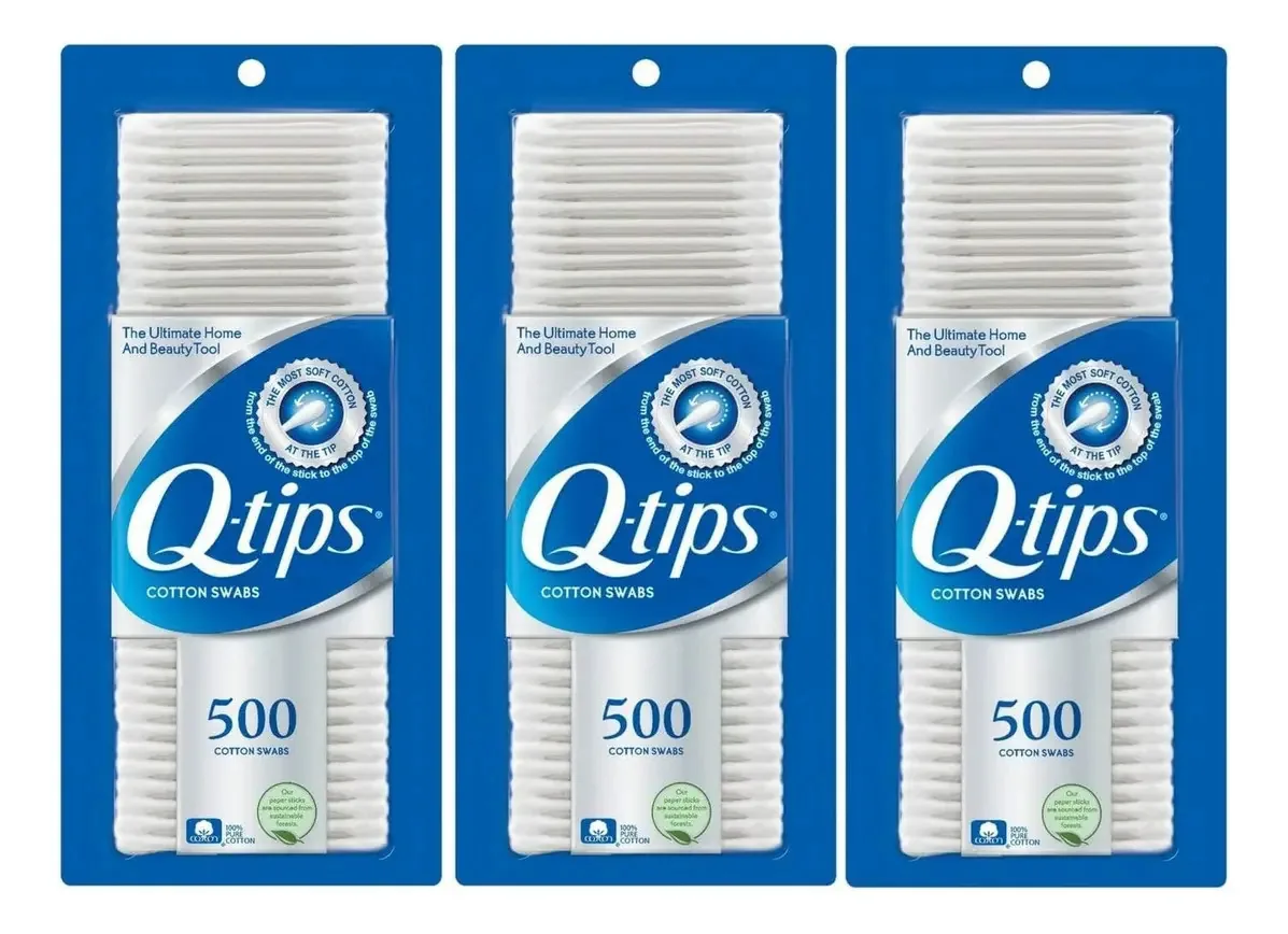Q-tips Cotonetes de Algodão, 500 Unidades (pacote De 3)