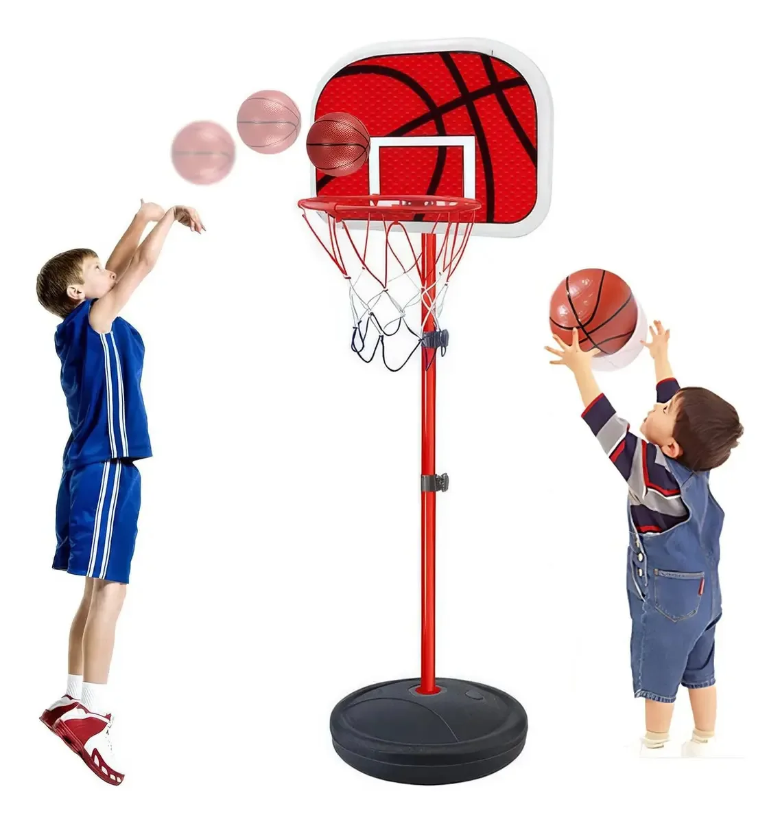 Cesta de basquete, prancha de altura ajustável portátil para crianças