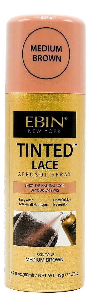 Spray de renda tingida Ebin New York, marrom médio, 80 ml