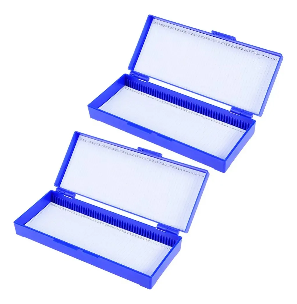 Iplusmile 2pcs Caixa de Armazenamento de Lâminas de Microscópio Porta-lâminas Publicidade de Lâminas Caixas de Lâminas para Materiais Escolares de Laboratório