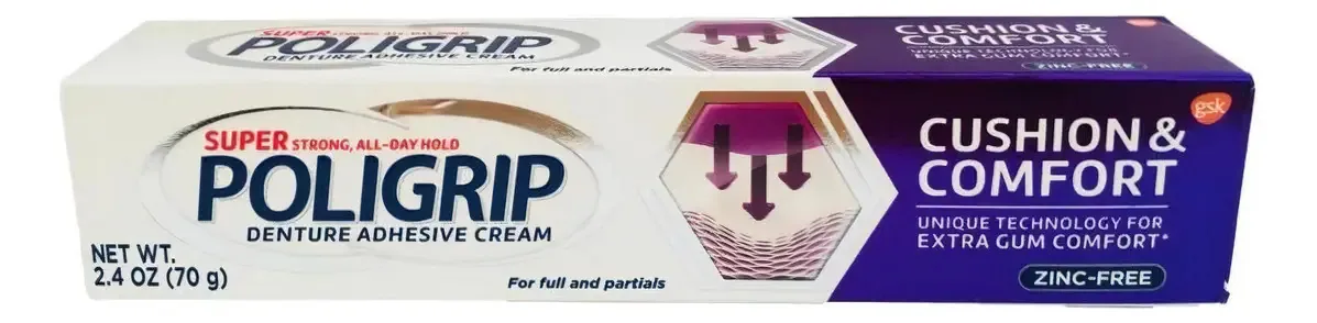 Creme Fixador De Próteses Poligrip Cushion & Comfor - 70 Gr