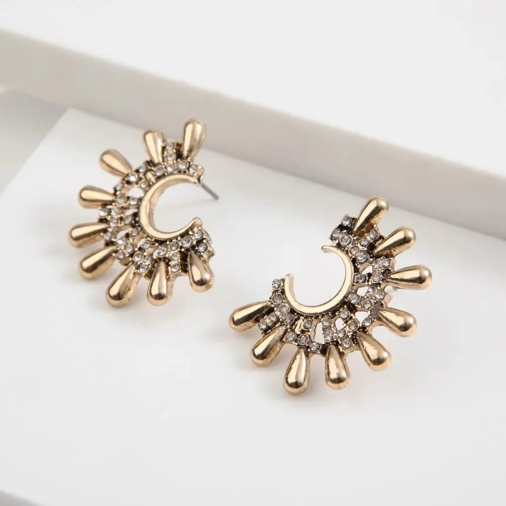 Brincos Crown Dourado Humana