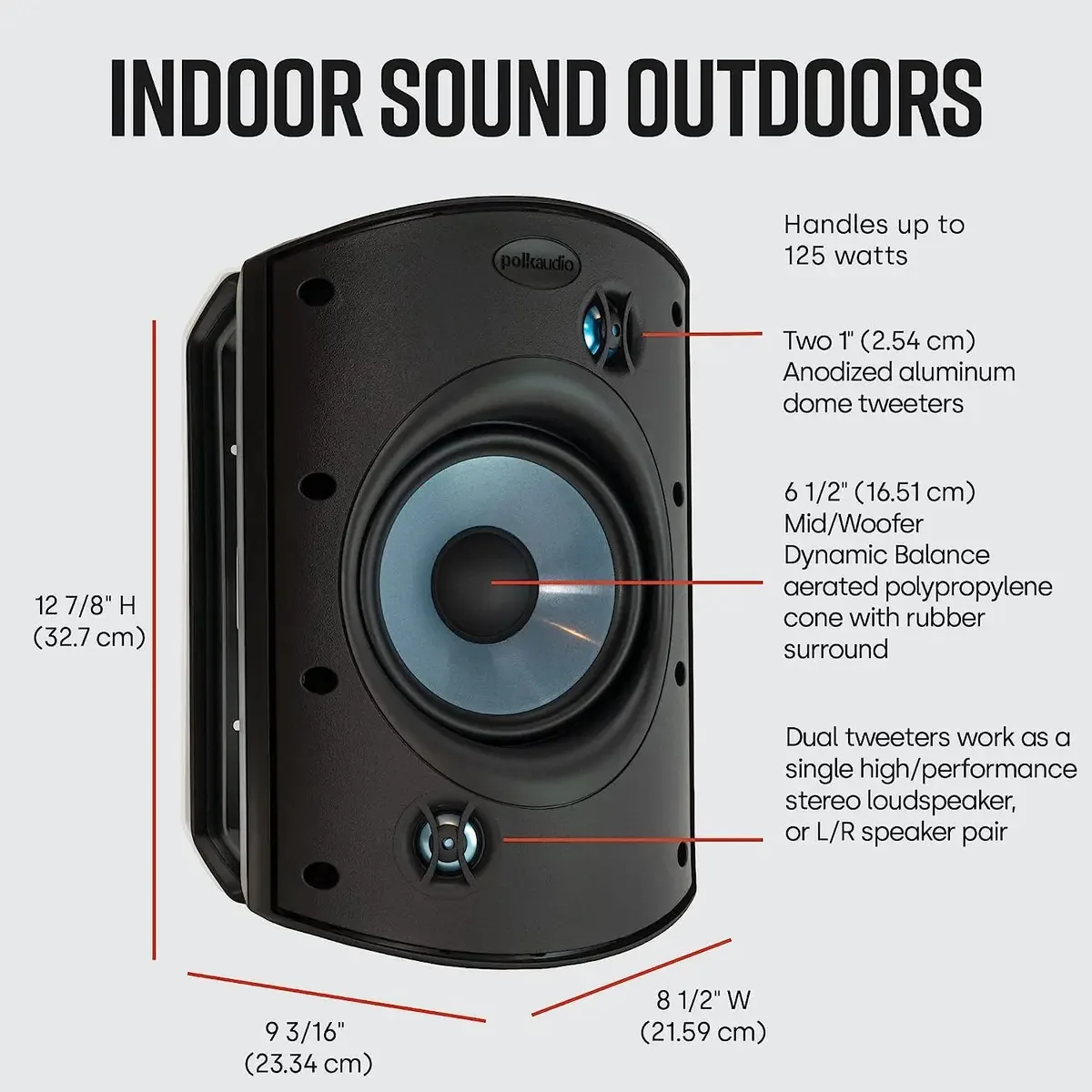 Polk Audio Atrium 8 Sdi Flagship - Alto-falantes Externos Para Todos Os Climas, Par (2 Alto-falantes), Cor Preta